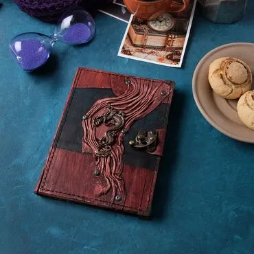 Toptan Ejderha Temalı Orta Boy Deri Defter