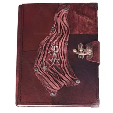 Lizard Themed Medium Leather Notebook - Standart - 2