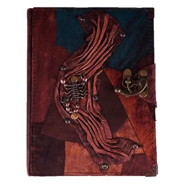 Scorpion Themed Large Leather Notebook - Standart - 2