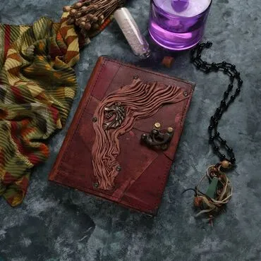 Toptan Ejderha Temalı Büyük Boy Deri Defter