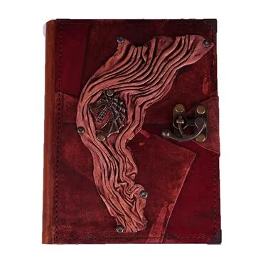 Toptan Ejderha Temalı Büyük Boy Deri Defter - Standart - 2