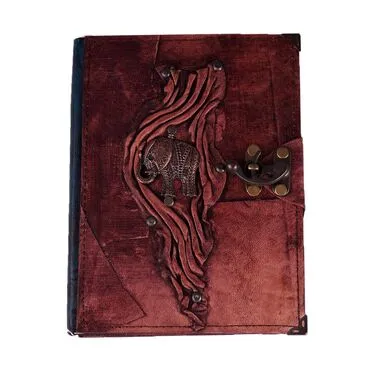 Toptan Fil Temalı Büyük Boy Deri Defter - Standart - 5