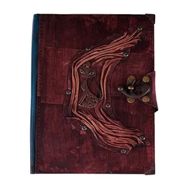 Toptan Kedi Temalı Büyük Boy Deri Defter - Standart - 2