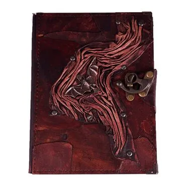 Bat Themed Large Leather Notebook - Standart - 2