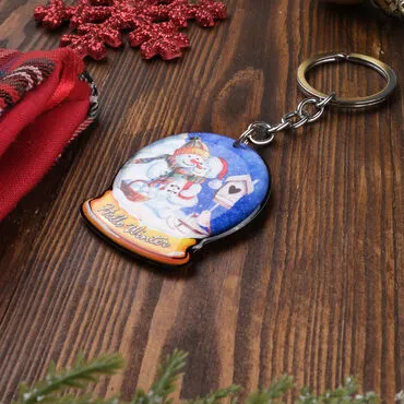 Christmas Themed Custom Shape Double Sided Printed Epoxy Keychain - 2