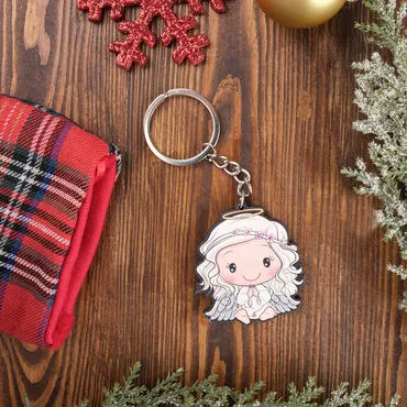 Christmas Themed Custom Shape Double Sided Printed Epoxy Keychain - 5