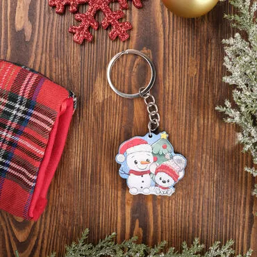 Christmas Themed Custom Shape Double Sided Printed Epoxy Keychain - 6
