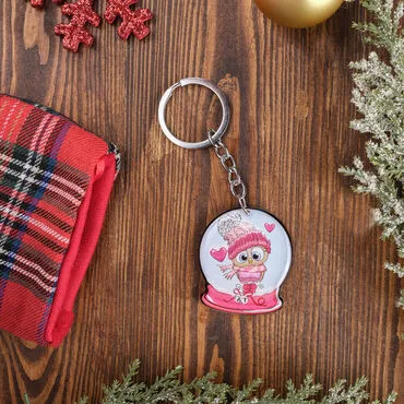Christmas Themed Custom Shape Double Sided Printed Epoxy Keychain - 11