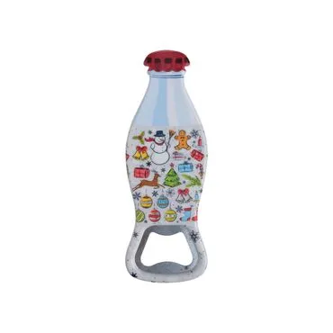 Christmas Themed Customised Uv Printed Coca Cola Bottle Shape Plastic Base Bottle Opener 42x120 mm - 5