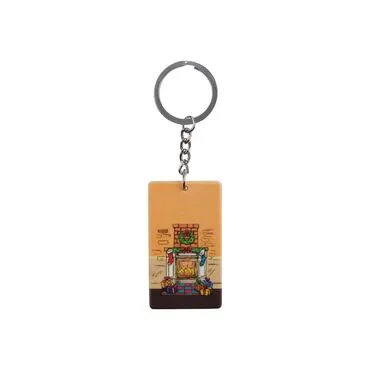 Christmas Themed Customised UV Printed Plastic Base Rectangle Keyring 31x106 mm - 2