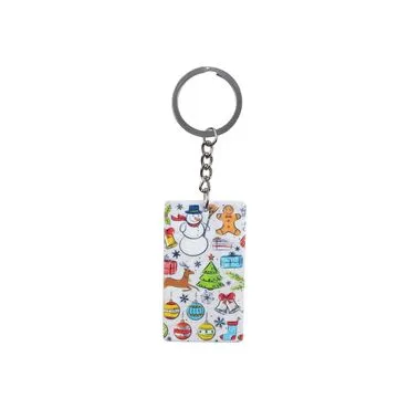Christmas Themed Customised UV Printed Plastic Base Rectangle Keyring 31x106 mm - 7