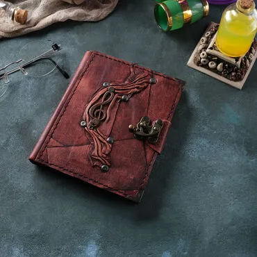 Trend Design Themed Small Leather Notebook - 7