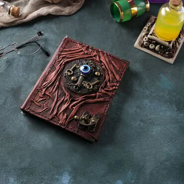 Trend Design Themed Small Leather Notebook - 14