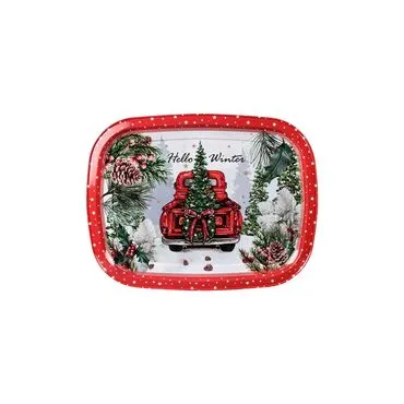 Christmas Themed Custom Printed Metal Tin Tray - 10