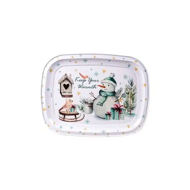 Christmas Themed Custom Printed Metal Tin Tray - 11