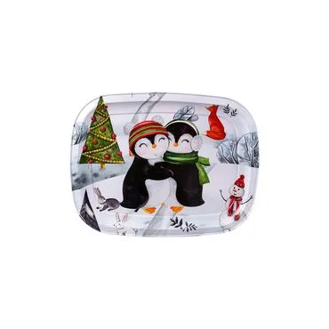 Christmas Themed Custom Printed Metal Tin Tray - 12
