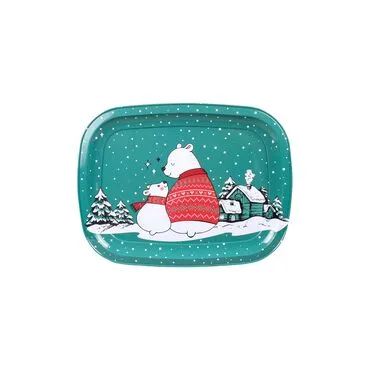 Christmas Themed Custom Printed Metal Tin Tray - 13