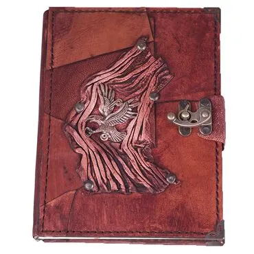 Toptan Kartal Temalı Orta Boy Deri Defter - Standart - 14