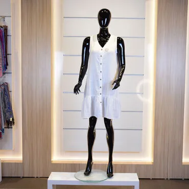 Sleeveless Buttoned Dress