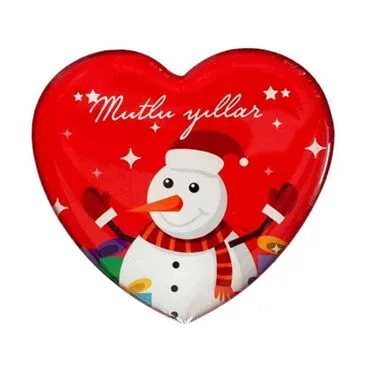 Snowman Heart Epoxy Magnet