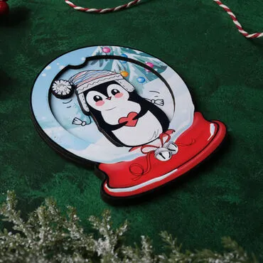 Penguin with Hat Wooden Magnet - Standart - 2