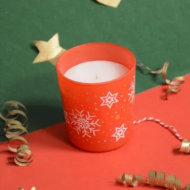 Christmas Themed Colorful Glass Candle - 8