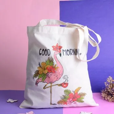Flamingo Themed Tote Bag - Standart - 2