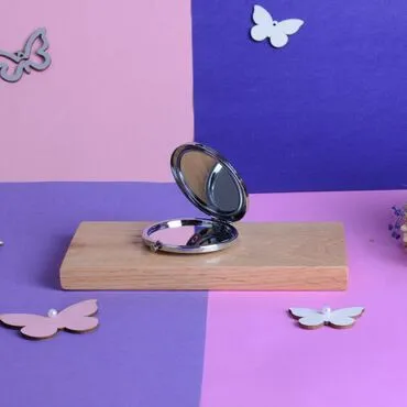 Pop-Art Themed Myros Metal Round Compact Mirror - Standart - 2