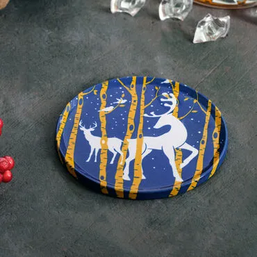 Christmas Themed Customised Metal Tin Coaster 90 mm - 4