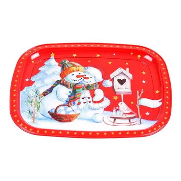 Christmas Themed Custom Printed Metal Tin Tray - 7