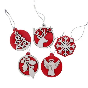 Christmas Themed Five Christmas Tree Ornament - Standart - 7