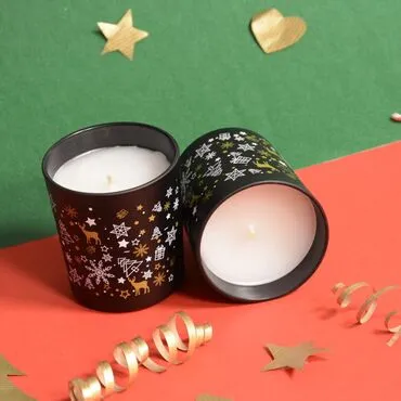 Christmas Themed Colorful Glass Candle - 5