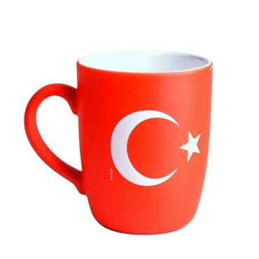 Toptan Bayrak Temalı Porselen Renkli Baskılı Konik Kupa - 4