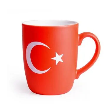 Toptan Bayrak Temalı Porselen Renkli Baskılı Konik Kupa - 5