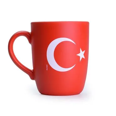 Toptan Bayrak Temalı Porselen Renkli Baskılı Konik Kupa - 6