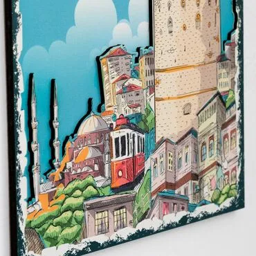 Istanbul Themed Wooden Customised Door Sign Board 200x290 Mm - 3