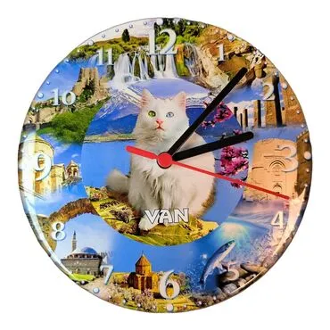 Van Themed Epoxy Wall Clock Home Decoration 20 Cm - Standart