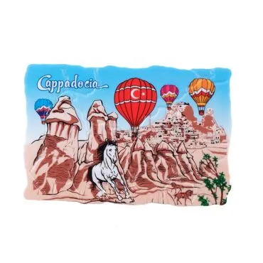 Toptan Kapadokya Temalı Uv Baskılı Mozaik Magnet 80x50 mm - Standart