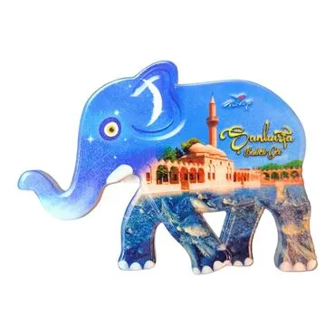 Sanliurfa Themed Customised UV Printed Plastic Base Elephant Shaped  Fridge Magnet 86x62 mm