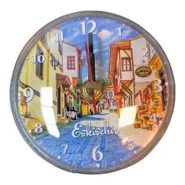 Toptan Eskişehir Temalı Myros Plastik Saat Magnet