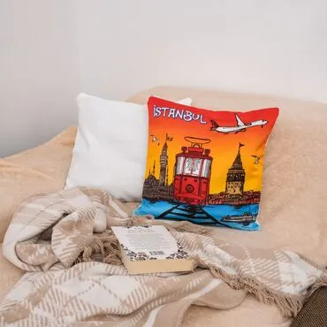 Istanbul Themed Customised Digital Printed Cushion 400x400 mm - 2