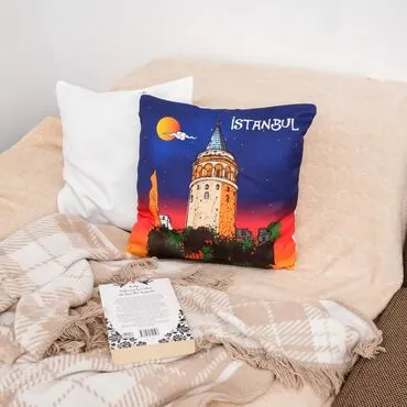 Istanbul Themed Customised Digital Printed Cushion 400x400 mm - 4