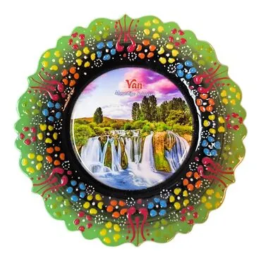 Van Themed Turkish Ceramic Plate With Epoxy 18 Cm