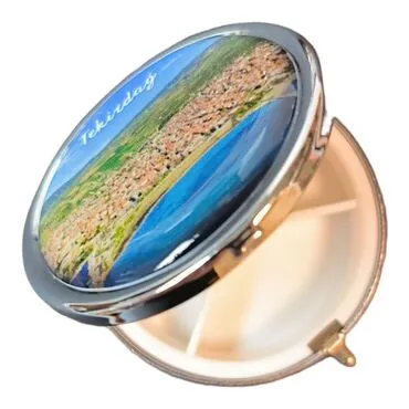 Tekirdag Themed Customised Epoxy Round Pill Box 50x15 mm - 2