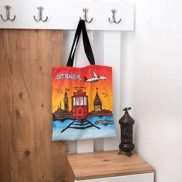 Istanbul Themed Customised Digital Double Side Printed Bag 420X380 Mm - 3