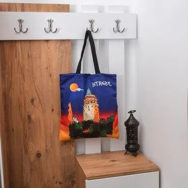 Istanbul Themed Customised Digital Double Side Printed Bag 420X380 Mm - 5