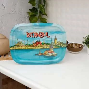 Istanbul Themed Custom Printed Metal Tin Tray