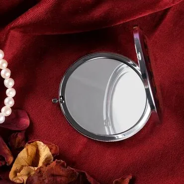 Mandala Themed Customised Metal Epoxy Travel Make Up Compact Mirror 70x11 mm - Standart - 3