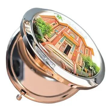 Tekirdag Themed Customised Metal Epoxy Travel Make Up Compact Mirror 70x11 mm - 2