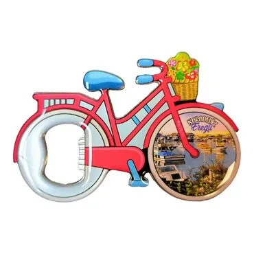 Eregli Themed Bicycle Shaped Metal Magnetic Bottle Opener 100x65 mm